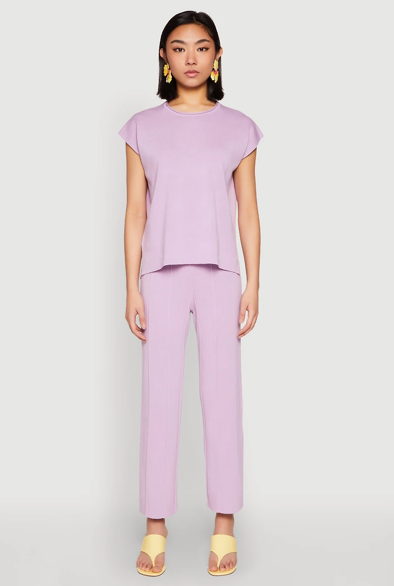 Daisy Knitted Pintuck Pants