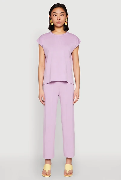 Daisy Knitted Pintuck Pants