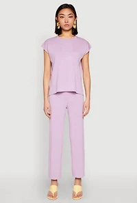Daisy Knitted Pintuck Pants