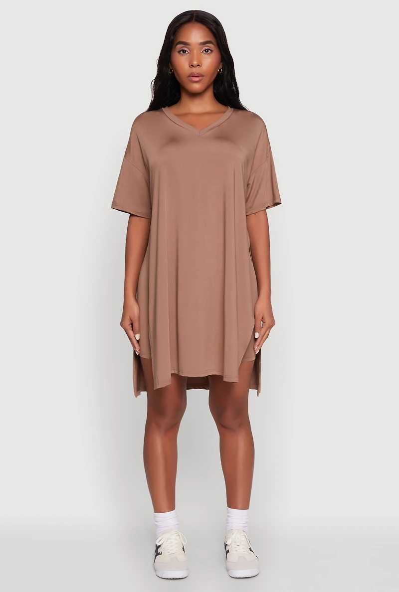 Daisy Short Sleeve Side Slit Oversized Tee