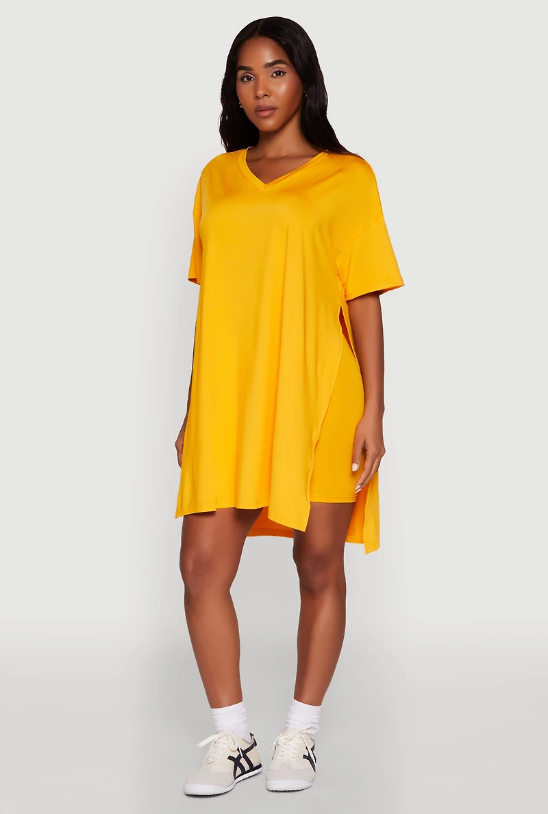 Womens Daisy Soft Knit Biker Shorts, Yellow, Size S