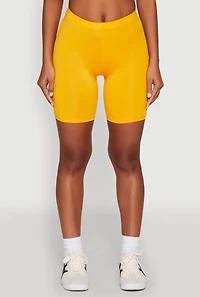 Womens Daisy Soft Knit Biker Shorts, Yellow, Size S