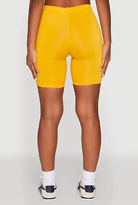 Womens Daisy Soft Knit Biker Shorts, Yellow, Size S