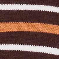 Striped Zip Front Hooded Sweater