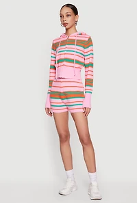Striped Drawstring Shorts