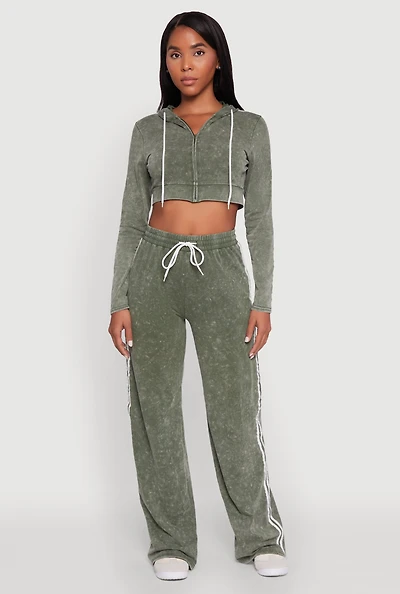 Womens Daisy Mineral Wash Varsity Stripe Pants,