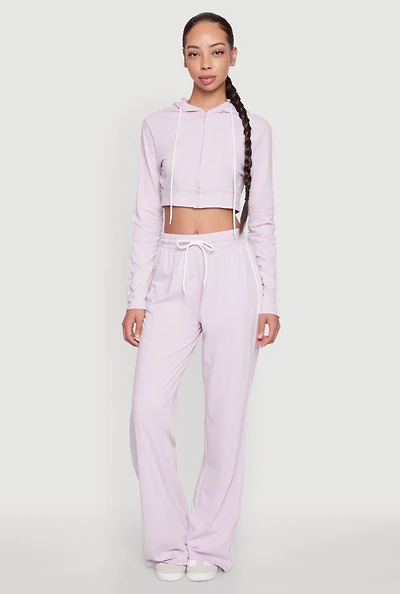 Womens Daisy Mineral Wash Varsity Stripe Pants, Purple, Size L