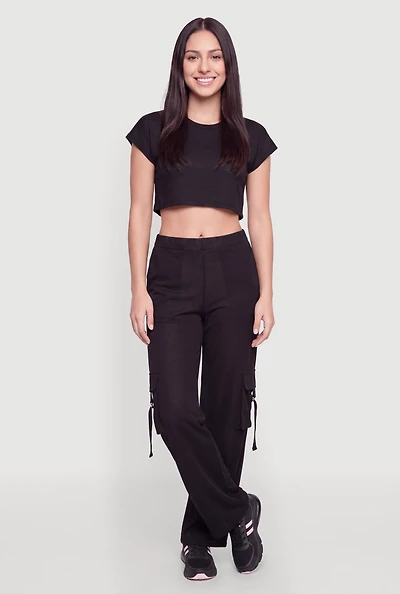 Brushed Knit Pull On Cargo Pants