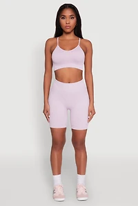 Womens Daisy Seamless Push Up Bralette with Removable Padding, Purple, Size L