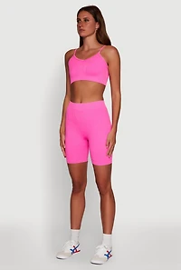 Womens Daisy Seamless Push Up Bralette with Removable Padding, Pink, Size S