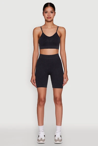 Womens Daisy Seamless High Waisted Bike Shorts for Activewear,