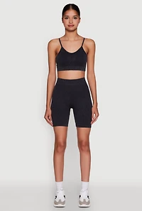 Womens Daisy Seamless High Waisted Bike Shorts for Activewear,