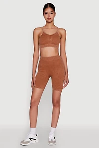 Womens Daisy Seamless High Waisted Bike Shorts for Activewear,