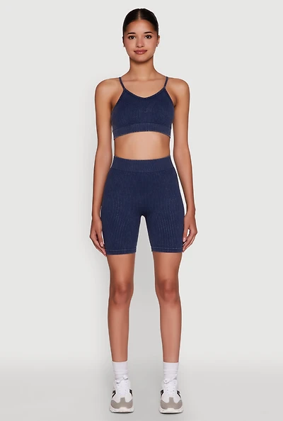 Womens Daisy Seamless High Waisted Bike Shorts for Activewear,