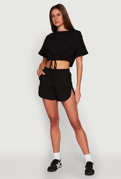 Womens Daisy High Waisted Dolphin Shorts,