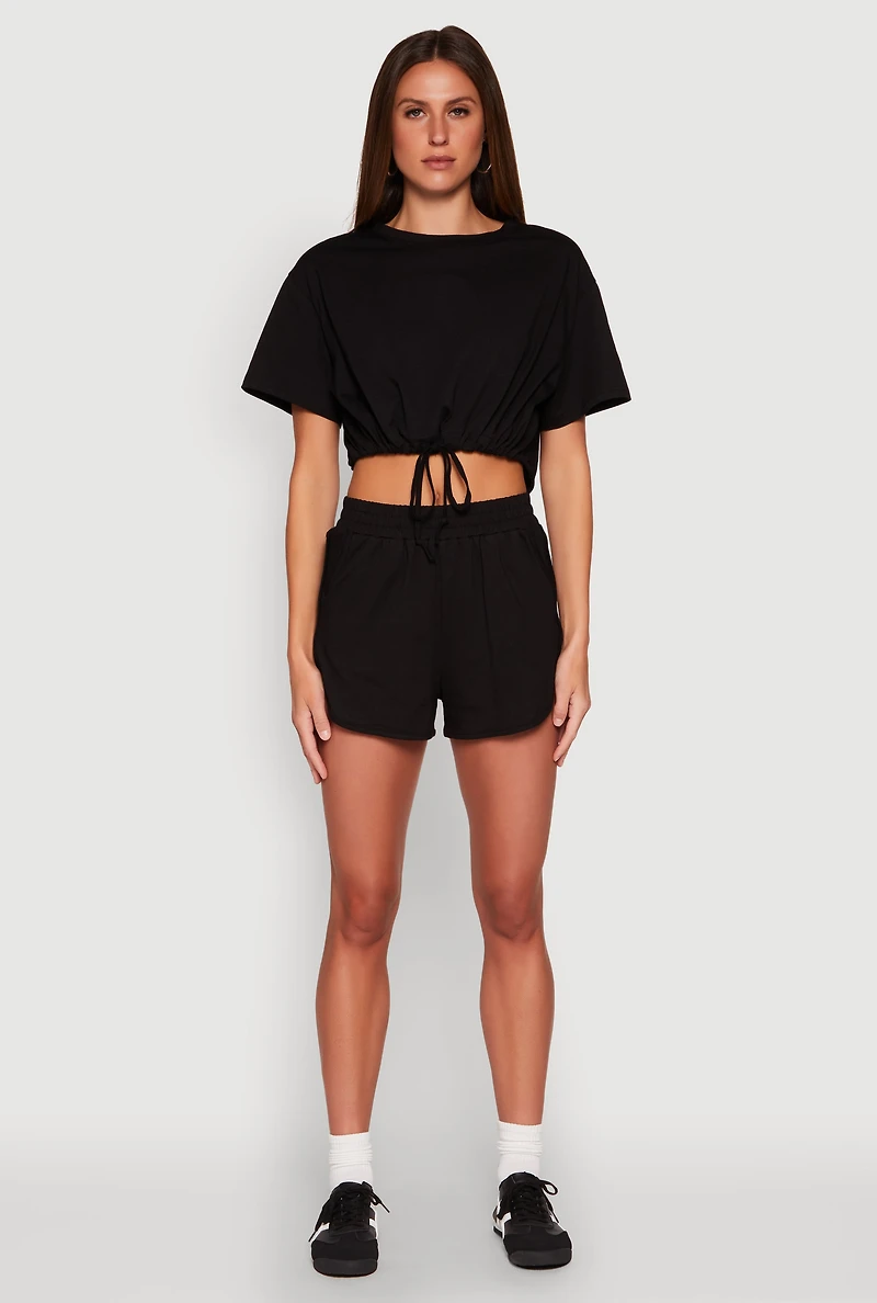 Womens Daisy High Waisted Dolphin Shorts,