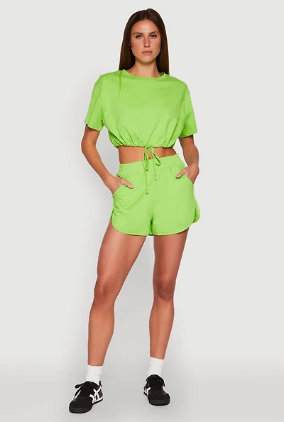 Womens Daisy High Waisted Dolphin Shorts,