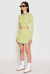 Womens Daisy Varsity Stripe Cropped Polo Shirt,