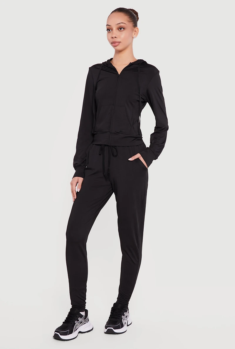 Trendy Mid Rise Drawstring Waist Joggers