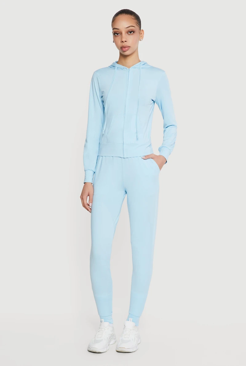 Trendy Mid Rise Drawstring Waist Joggers