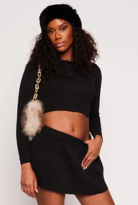 Daisy Long Sleeve Cropped Polo Shirt