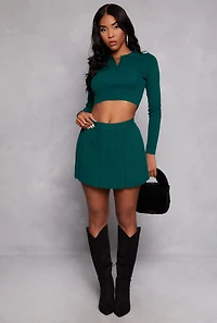 Daisy High Waisted Pleated Mini Skirt