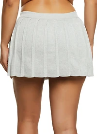 Womens Daisy Pleated Mini Skort, Grey, Size L
