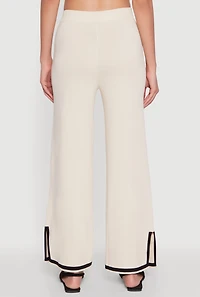Daisy Contrast Trim Wide Leg Pants