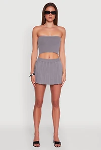 Daisy Rib Knit Cropped Tube Top