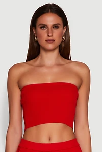 Daisy Rib Knit Cropped Tube Top