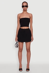 Daisy Rib Knit Pleated Skort