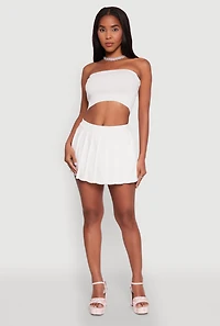 Daisy Rib Knit Pleated Skort