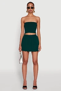 Daisy Rib Knit Pleated Skort