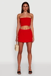 Daisy Rib Knit Pleated Skort