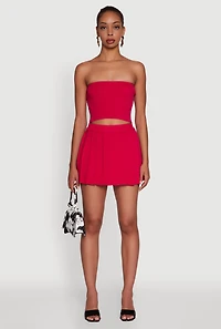 Daisy Rib Knit Pleated Skort