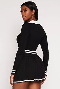 Womens Daisy Varsity Stripe Detail Crop Top, Black, Size M