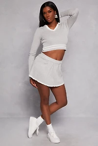 Daisy Contrast Trim Pleated Skirt