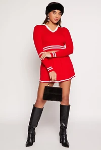 Daisy Contrast Trim Pleated Skirt