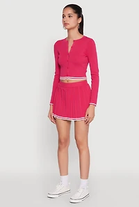 Womens Daisy Varsity Stripe Cardigan, Pink,