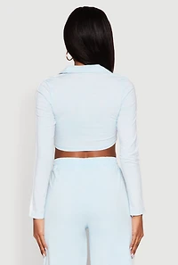 Womens Daisy Mineral Wash Varsity Stripe Crop Top,