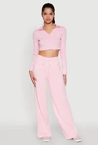 Womens Daisy Mineral Wash Varsity Stripe Crop Top, Pink, Size L