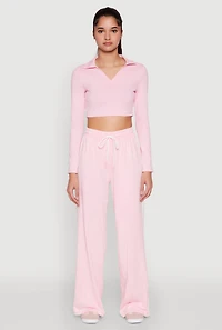 Womens Daisy Mineral Wash Varsity Stripe Crop Top, Pink, Size L
