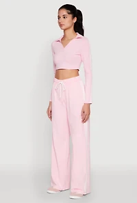 Womens Daisy Mineral Wash Varsity Stripe Crop Top, Pink, Size L
