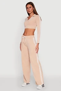 Womens Daisy Mineral Wash Varsity Stripe Crop Top, XL