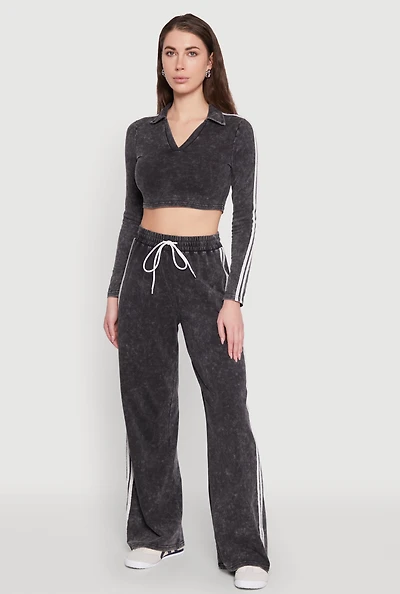 Daisy Mineral Wash Varsity Stripe Sweatpants