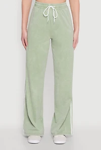 Womens Daisy Mineral Wash Varsity Stripe Sweatpants, Green, Size L