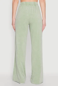 Womens Daisy Mineral Wash Varsity Stripe Sweatpants, Green, Size L