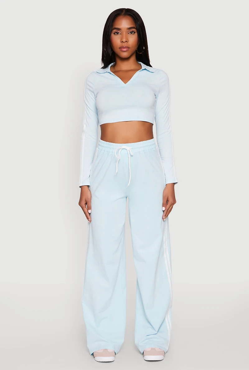 Womens Daisy Mineral Wash Varsity Stripe Sweatpants,