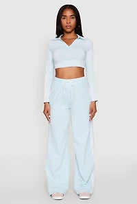 Womens Daisy Mineral Wash Varsity Stripe Sweatpants,