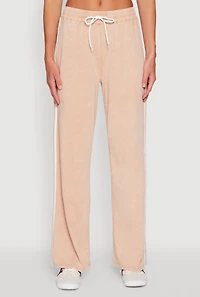 Womens Daisy Mineral Wash Varsity Stripe Sweatpants, Khaki, Size S